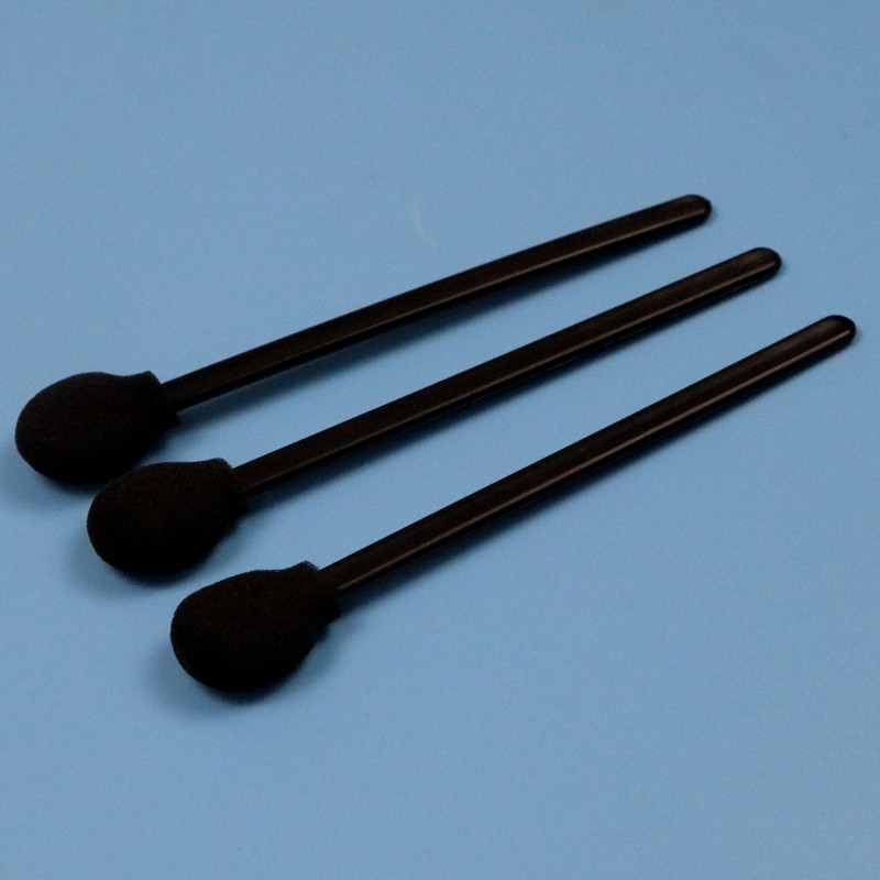 708 Lint Free Round Sponge Stick Black Cleanroom Foam Swab Araç Temizliği için