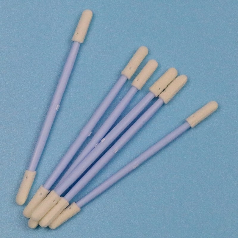 TX742 Lint Free Blue Handle Double Ended Mini Sponge Stick Compressed Small Cleanroom Foam Swab for Detail Cleaning (Denkli Temizlik İçin Küçük Temizlik Odası Köpüklü Süpürge)