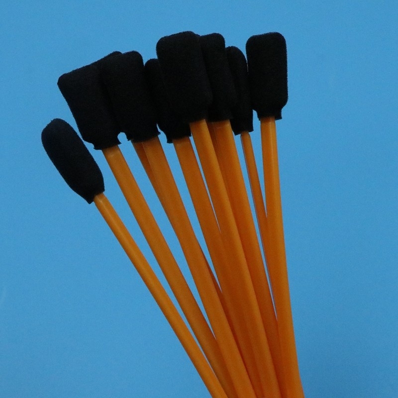 5 " Lint Free Black Sponge Swab Orange Stick Printer Temizlik için Dikdörtgen Temiz Oda Köpük Swab