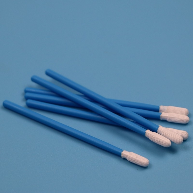 TX743 Lint Free Tricked Small ESD Cleanroom Swab Fabrika Temizlik Poliester Swab Stick