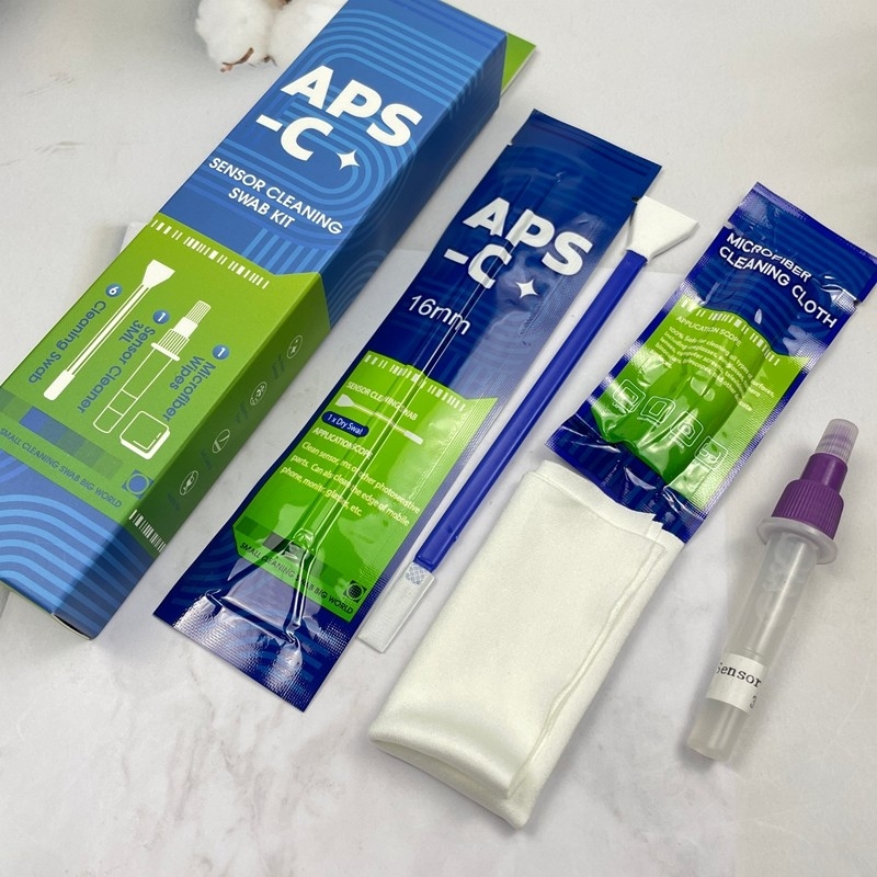 16 mm APS-C Kamera Sensör Temizlik Kiti 3'te 1 Swablar Bireysel Paketlenmiş CMOS / CCD Temizlik Araçları
