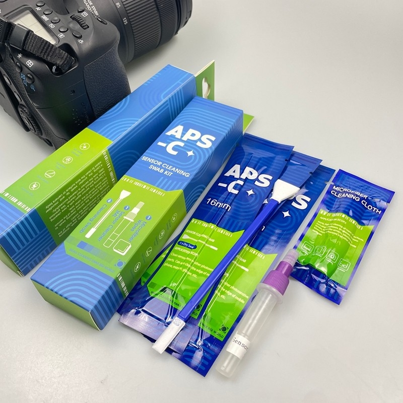 3 in 1 APS-C Kamera Sensör Swab Temizlik Kitsesi Sensör Temizleyiciyle Paketlenmiş Bireysel
