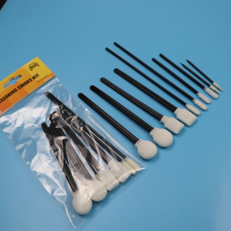 Taşınabilir Siyah Talip Sünger Köpük Swab Precision Temizlik Swab Kit Araç Temizlik Kit