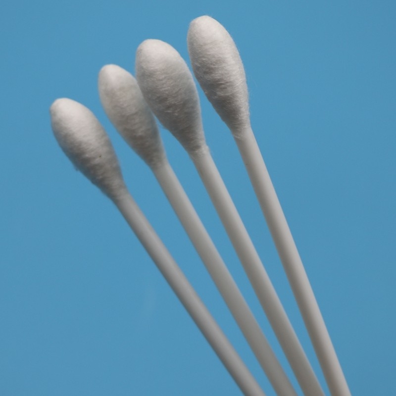 Tek kullanımlık 10cm PP Stik Büyük Yuvarlak Kafa Qtips Tıbbi Pamuk Bud Swab Uygulayıcı