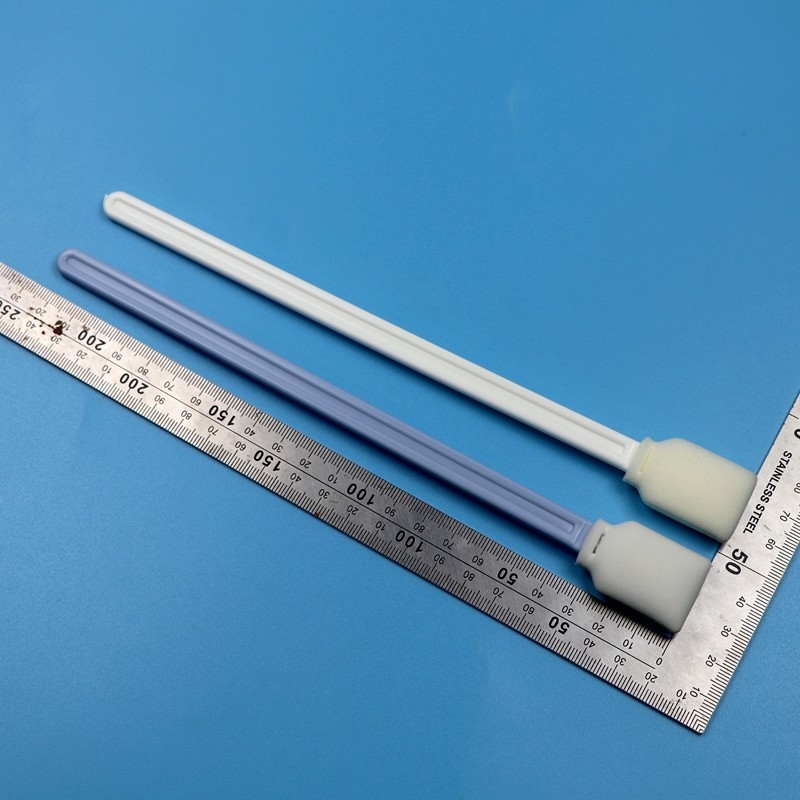 228mm Lint Free White Extra Long Handle Dikdörtgen Temiz Oda Swab UV Yazıcı Temizlik Köpük Swab
