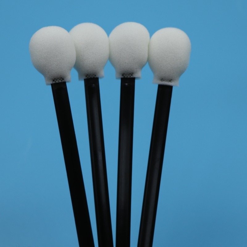 708 Lint Free Black Handle Dairesel Sünger Çubuk Temiz Oda Swab Araba Bakımı Lollipop Köpük Swab