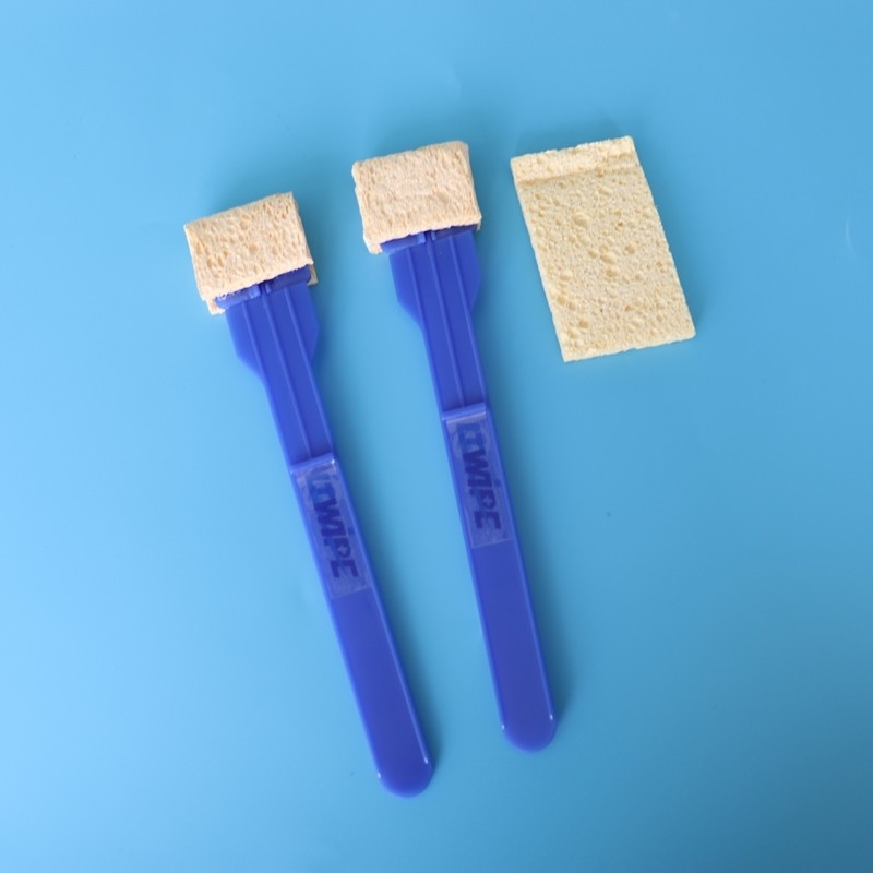 Yüksek emicilikli dikdörtgen çubuklı süngerli tampon tıbbi selüloz köpüklü tampon uygulayıcı