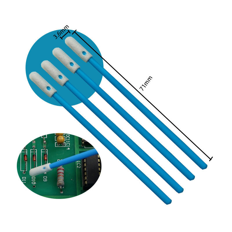 742 tüy bırakmayan mavi saplı 3.6mm hassas sünger çubuk elektronik temizleme köpüğü ucu detaylandırma çubukla temiz oda için