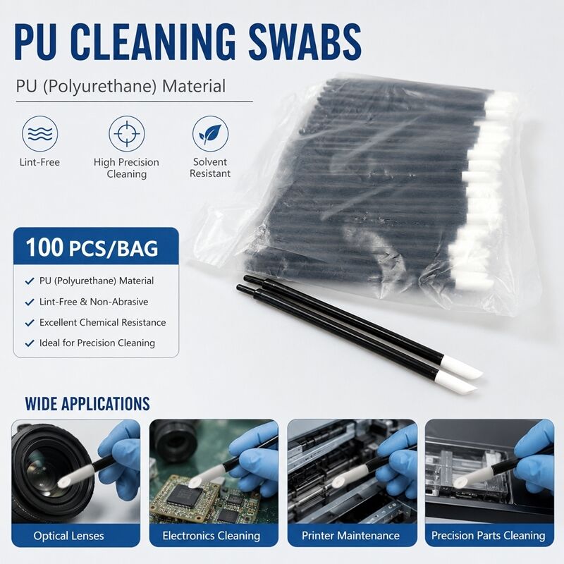 T-11 Ruby Stick Lint Free Swab 5mm Yüksek Absorbency PU köpüğü, yıkanabilir ve yazıcı ve optik temizlik için lint yok