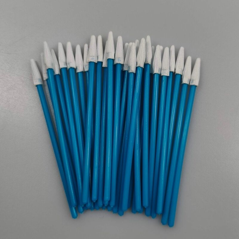 Mavi Saplı Tüy Bırakmayan Çubuk Mini Sivri Polyester Çubukla Temiz Oda için Hassas Temizleme Çubuğu